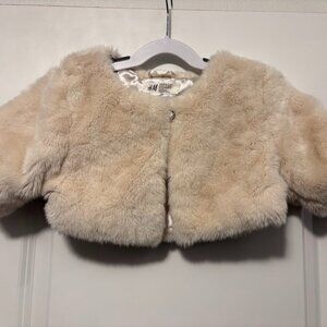 H&M Kids Faux Fur Bolero Sz 6-7